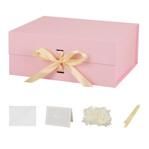 Large Gift Boxes with Lids 5 Pcs 13X11X5.3 In Pink Magnetic Gift Box Large - color: 13X11X5.3Inch-Pink-Pack of 5
