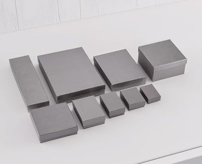 TheDisplayGuys 25 Cardboard Jewelry Gift Boxes with Inserts - Pearl Gray