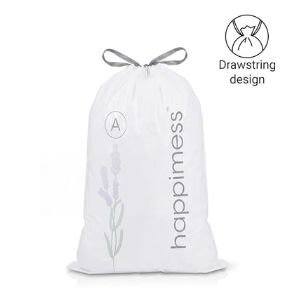 happimess 20-Count Lavender 8 Gal Drawstring Trash Bags, White, Pack of 2 - color: White (Lavender Scented), size: 40 Count (Pack of 1)