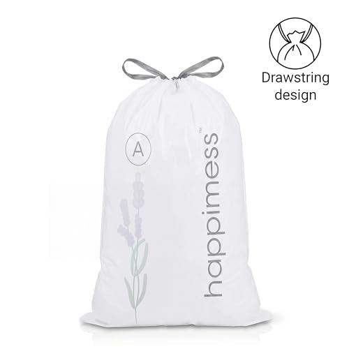 happimess 20-Count Lavender 8 Gal Drawstring Trash Bags, White, Pack of 4 - color: White (Lavender Scented), size: 80 Count (Pack of 1)