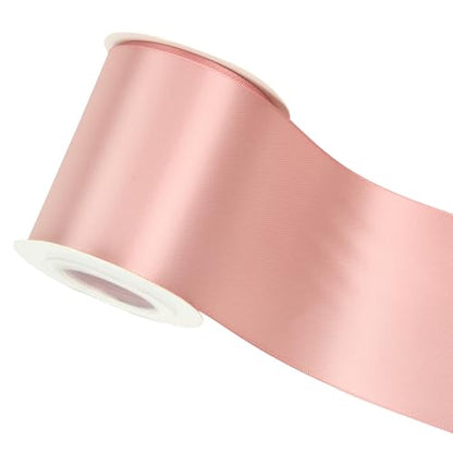 Rose Gold Double-Faced Satin Ribbon, 3 Inch x 10 Yards - color: Blush