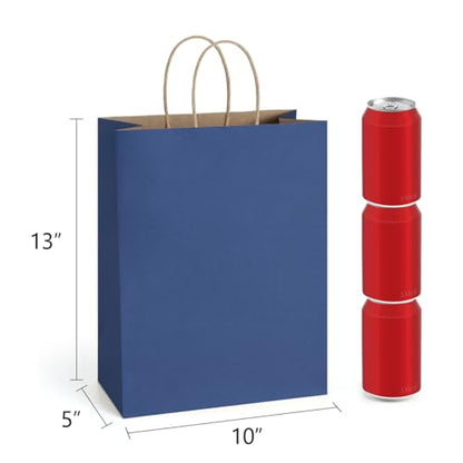 BagDream Kraft Paper Bags with Handles 10x5x13 Inch Navy Blue 25 Pack - color: Navy Blue, size: 25 Count (Pack of 1)