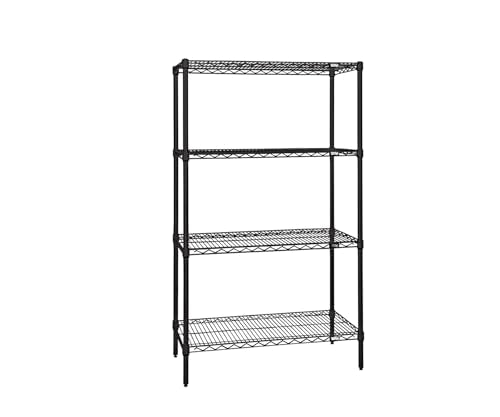 Quantum Storage Systems WR54-1442BK Starter Kit Wire Shelves Black Epoxy 4 Shelves 54" H x 42" W x 14" D - color: Black Epoxy, size: 54H x 42W x 14D