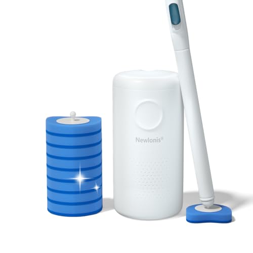 Disposable Toilet Bowl Brush with 8 Scented Toilet Wand Refills - color: 1+8 Refills