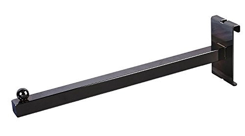 Econoco Commercial Faceout, Straight Arm, Square Tubing, 12", Black (Pack of 4) - color: Black