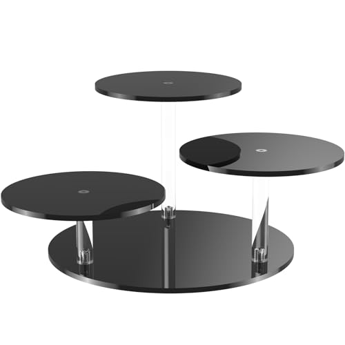 NiHome 3-Tier Acrylic Stand Risers for LEGO Botanical, Figurine Shelf Black - color: Black,1 Pcs