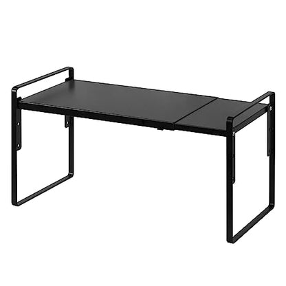 Nxconsu Cabinet Shelf Riser, Adjustable Cabinet Organizer, 8.6" Deep Black - color: Black, size: 8.6’’D * 13.8-24.8’’W * 9.7’’H