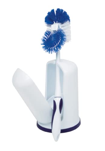 Rubbermaid Toilet Bowl Brush with Caddy Holder, with Caddy Holder, Cobalt Blue (FG6B9204COBLT) - style: Under Rim Brush