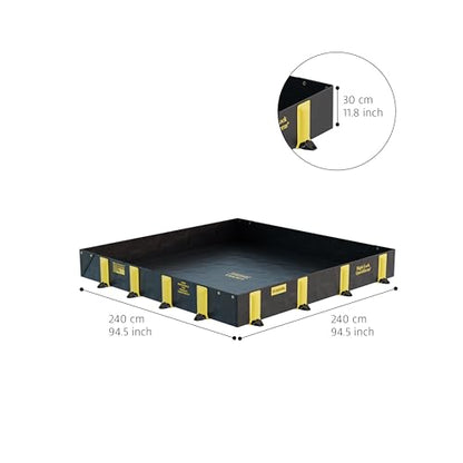 Justrite Rigid-Lock QuickBerm®, 8' x 8' x 12" - size: 8' x 8'