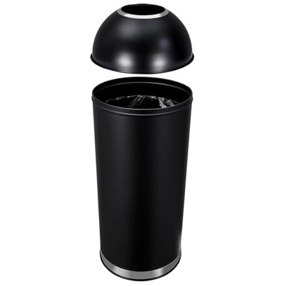 65L/17 Gallon Heavy Duty Stainless Steel Tall Commercial/Kitchen Trash Can, Round Open Top Waste Bin for Indoor and Outdoor, Durable Garbage Bin for Home Office Restaurant
