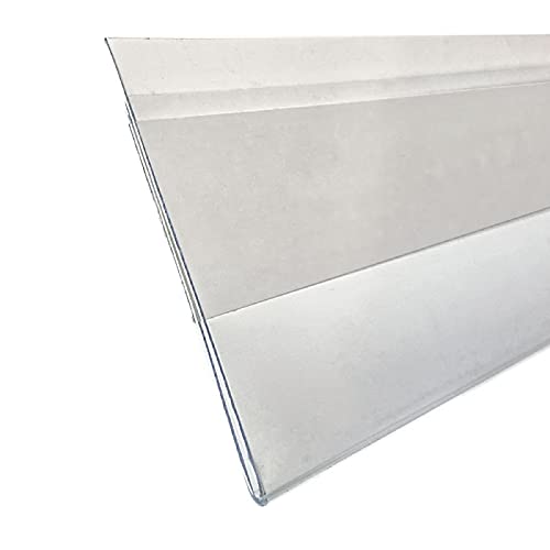 Gondola Shelf Label Strips 48" Self Adhesive 1.75”H Price Tag Holders - size: 100 Pack