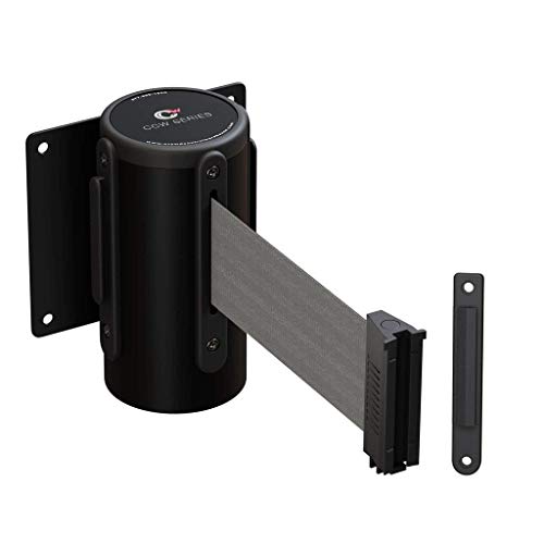 Crowd Control Warehouse 11 Ft Fixed Wall Mount Retractable Belt Barrier - color: Light Grey, size: Solid Color