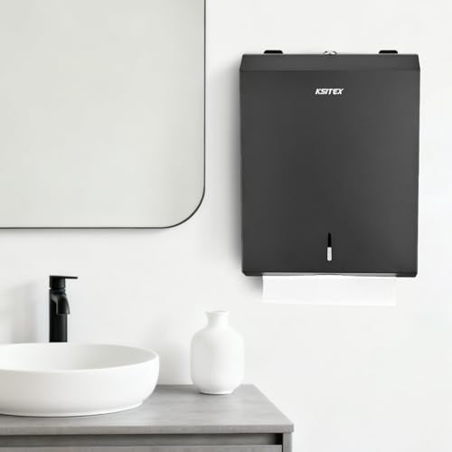 Paper Towel Holder Dispenser Wall Mount,Stainless Steel - color: Black-5821b1