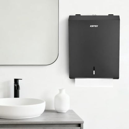 Paper Towel Holder Dispenser Wall Mount,Stainless Steel - color: Black-5821b1