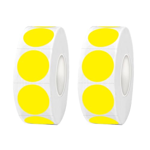 Dot Stickers,Pack of 2400 Round Color Coding Circle Dots Stickers Labels (3/4",Yellow) - color: Yellow, size: 0.75 inch-2 rolls
