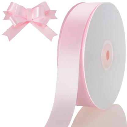 1 Inch Light Pink Ribbon 50Yards – Perfect for Gift Wrapping - color: Light Pink, size: 1"