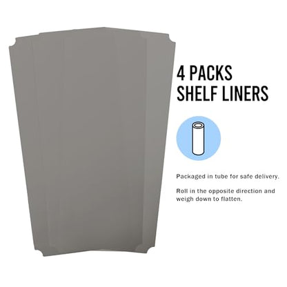 Auslar 14" X 36" Shelf Liners 4-Pack Waterproof Graphite for Wire Shelving - color: Graphite