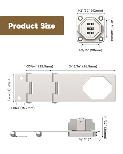 3-Digit Keyless Cabinet Lock with Combination Code - color: Silver