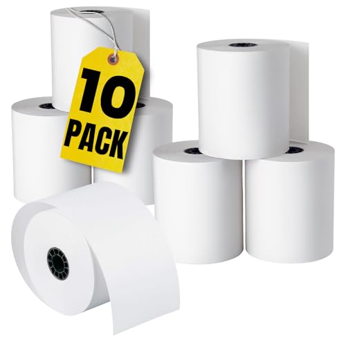 1InTheOffice Cash Register and Point of Service Printer Paper 3 Inch X 128 Foot, 10 Rolls