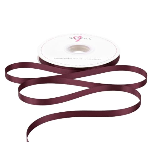 MAYREEL 3/8 inch Burgundy Double Faced Satin Ribbon 50 Yards - color: Burgundy, size: 3/8 Inch