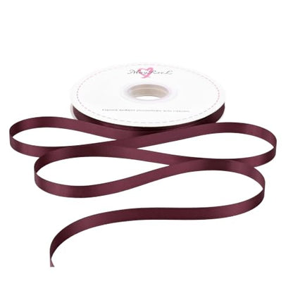 MAYREEL 3/8 inch Burgundy Double Faced Satin Ribbon 50 Yards - color: Burgundy, size: 3/8 Inch