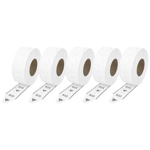5 Rolls of 2-Digit Turn-O-Matic T80 White Take a Number Tickets for D80 Ticket Dispenser - 2000/roll