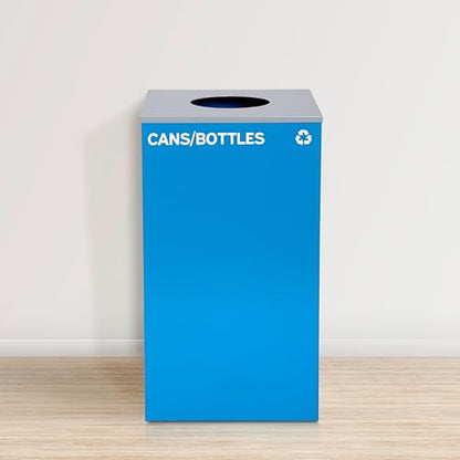 Alpine Circle Lid Industries 29 Gallon Sturdy Steel Cube Recycling Container, Square Opening - 3 Color Cans Available Sold Separately (Lid Circle Opening) - color: Lid Circle Opening