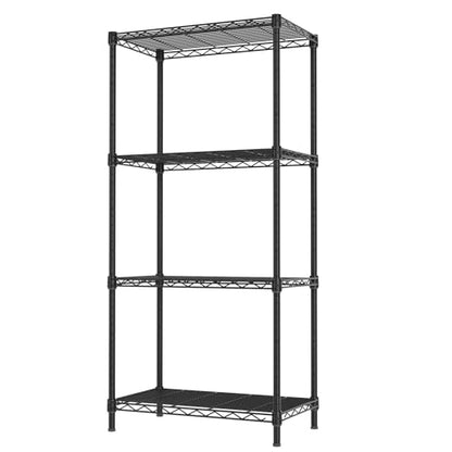 Golpart 4Tier Adjustable Storage Shelves Metal Wire Shelving Standing Shelf - color: Black, size: 4-tier-12"Dx22"Wx43.5"H