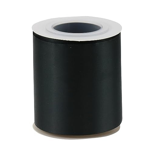 Black Double-Faced Satin Ribbon, 3 Inch x 10 Yards - color: Black
