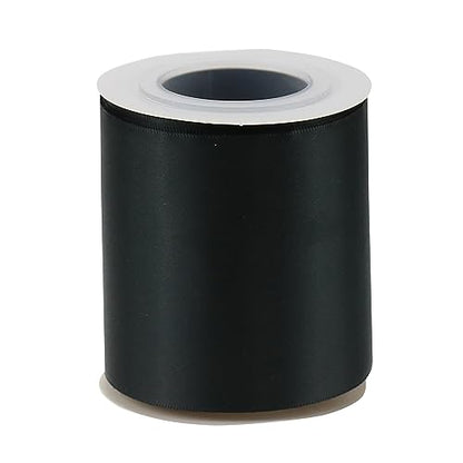 Black Double-Faced Satin Ribbon, 3 Inch x 10 Yards - color: Black