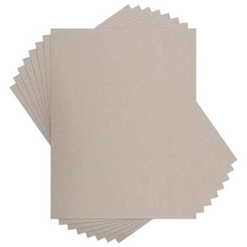 Chipboard Cardboard 8.5 x 11 inch, 20 Sheets of 22 Point Kraft Board, Flat Cardboard Inserts for Shipping, Mailing, Packing, DIY Crafts - color: Grey