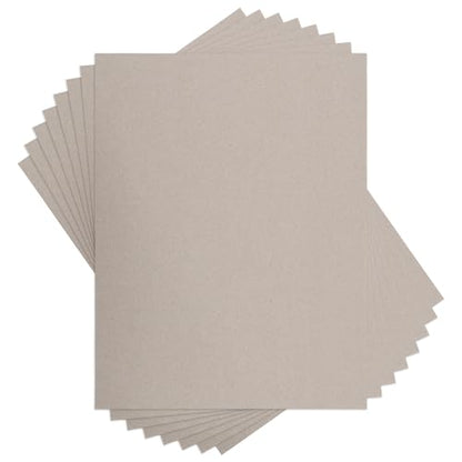 Chipboard Cardboard 8.5 x 11 inch, 20 Sheets of 22 Point Kraft Board, Flat Cardboard Inserts for Shipping, Mailing, Packing, DIY Crafts - color: Grey