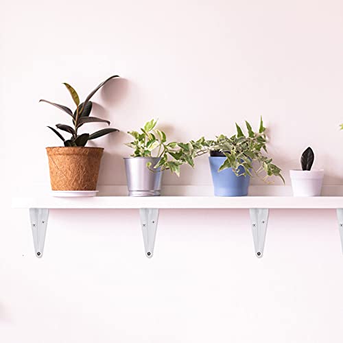 12 Pack Shelf Brackets White Heavy Duty L Brackets Metal Floating Shelf Brackets Hardware Brace Brackets Wall Mount Angle Corner Support for Christmas Shelves Hanging Floating Shelves Brack Wood