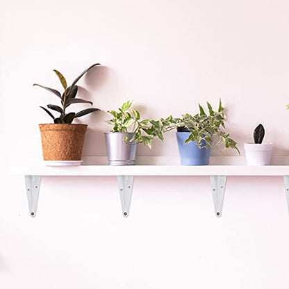 12 Pack Shelf Brackets White Heavy Duty L Brackets Metal Floating Shelf Brackets Hardware Brace Brackets Wall Mount Angle Corner Support for Christmas Shelves Hanging Floating Shelves Brack Wood