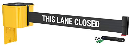 Wall Mount YLW Retracta-Belt 15' This Lane Closed Belt Barrier - color: Yellow Case w/ This Lane Closed Belt, size: 15' Belt