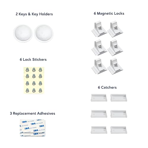 Baby Proof Me Baby Proofing Magnetic Child Safety Cabinet Locks, 6-Pack - size: 6 Locks + 2 Keys
