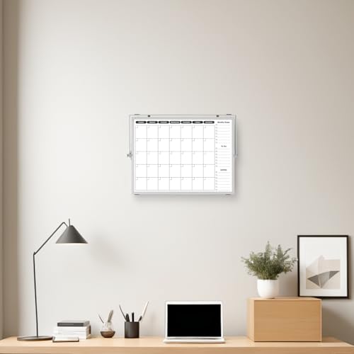 Planning Boards,White Board Dry Erase Calendar with Stand,Double-Sided Weekly Calendar Schedule Board with Time Slots&Monthly Planner with to DO List for Desk and Wall 16"×12"(1 Pack) - size: 16"×12"