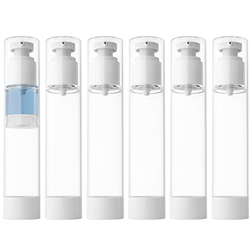 longway 4 Oz 120ml Clear Airless Cosmetic Cream Pump Bottle Travel Size Dispenser Refillable Containers/Foundation Travel Pump Bottle for Shampoo (Pack of 6) - size: 4 fl oz (120 ml) (Pack of 6)