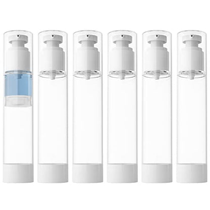 longway 4 Oz 120ml Clear Airless Cosmetic Cream Pump Bottle Travel Size Dispenser Refillable Containers/Foundation Travel Pump Bottle for Shampoo (Pack of 6) - size: 4 fl oz (120 ml) (Pack of 6)