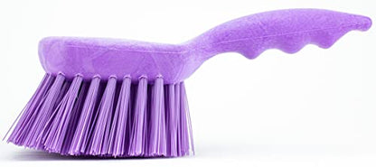 SPARTA 40541EC68 Plastic Scrub Brush, Utility Brush, Kitchen Brush With Hanging Hole For Cleaning, 8 Inches, Purple - color: Purple