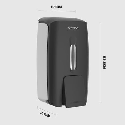 Commercial Soap Dispenser Wall Mount Manual Pump Hand Soap Dispenser 800ml Gel Liquid Hand Sanitizer Dispenser Self Adhesive for Home Bathroom (Black) - color: Black