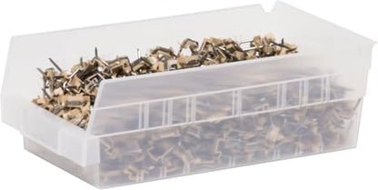Akro-Mils 30130 Heavy Duty Plastic Shelf Bins, 12"x 6.5"x 4", Clear, 12-Pk - color: Clear