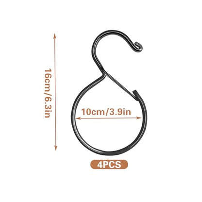 4 PCS Metal Belt Hanger, Black Iron Multipurpose Closet Hangers, Space Saving Belt Organizer for Ties, Scarfs, Baseball Hats, Purses & Accessories