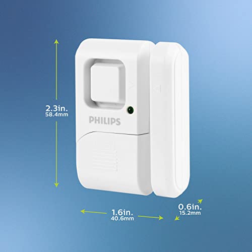 Philips Personal Security Window and Door Alarm, 4 Pack, Wireless Chime - size: 4 Pack