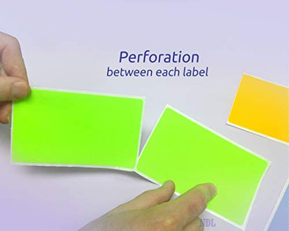 NextDayLabels 500 Rectangle Stickers, Color Coding Labels Roll, (3" x 5") - color: Fluorescent Green