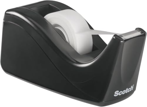 Scotch Desktop Tape Dispenser,Black Two-Tone,1 Dispenser/Pack (C60-BK),(Pack of 12) - size: Up To 3/4 In (Pack of 12)
