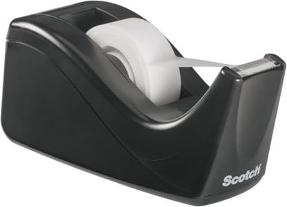Scotch Desktop Tape Dispenser,Black Two-Tone,1 Dispenser/Pack (C60-BK),(Pack of 12) - size: Up To 3/4 In (Pack of 12)
