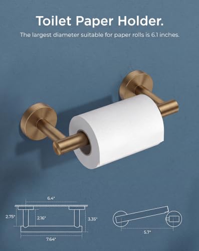 FORIOUS Toilet Paper Holder Wall Mount, Stainless Steel Rustproof Double Post Pivoting Tissue Roll Holder for Bathroom, Commercial Toilet Paper Dispenser (Champagne Bronze, Classic 1 Pack) - color: Champagne Bronze