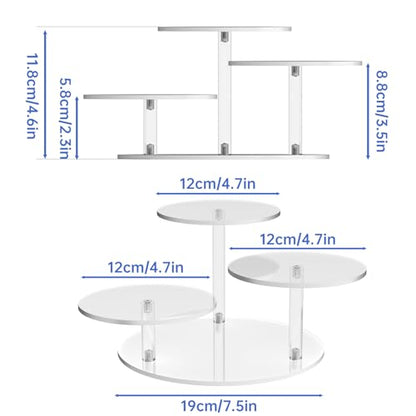 NiHome 3-Tier Acrylic Stand Risers for LEGO Botanical, Figurine Shelf Clear - color: Clear,1 PCS