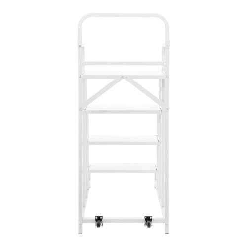 4 Step Stairs with Wheels and Handrails, 330LBs Capacity Industrial & Warehouse 4-Step Rolling Stairs with Stair Edge Protector, for Warehouse Camper Motor Home Pool and Porch
